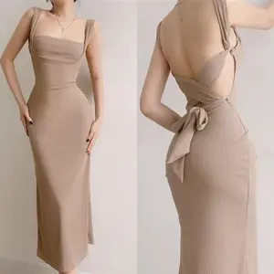 7861 beige dress sexy summer beach dress black midi dress off shoulder korean dress for women vintage halter