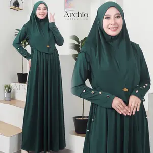 Rania Abaya Serut Set Kerudung Dress Terbaru Chio 2025