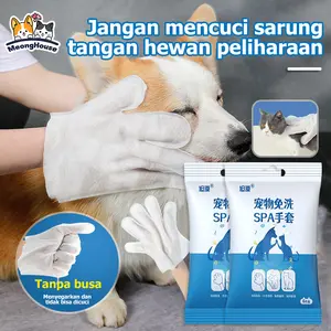Sarung Tangan Pembersih  Anjing Kucing | Pet Grooming Cleaning Gloves | Sarung Tangan Mandi & Spa Hewan Peliharaan | Hilangkan Bulu Rontok Tanpa Mandi, Mudah Digunakan