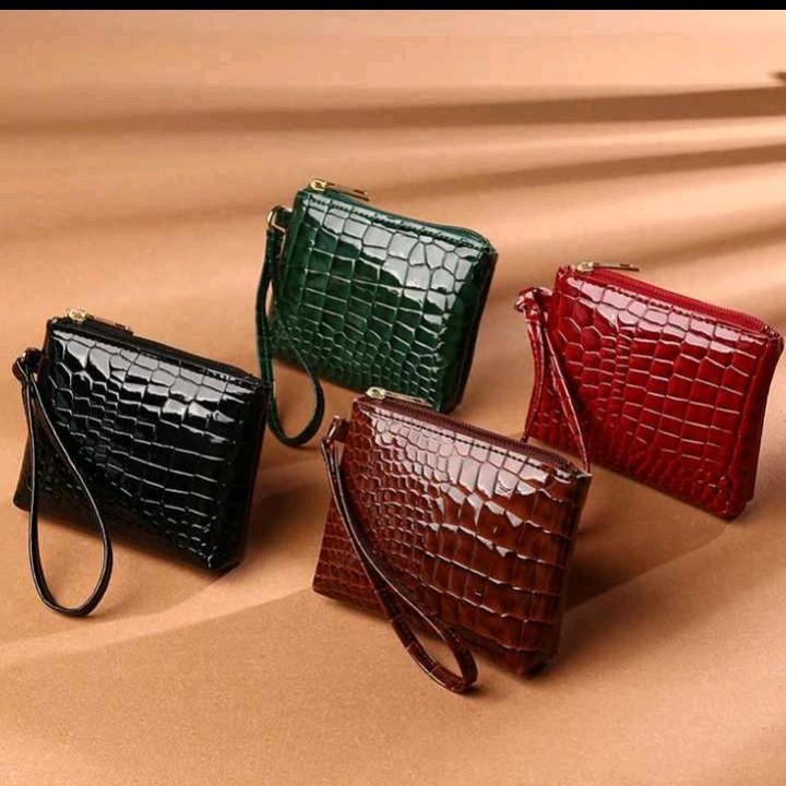 Dompet Uang & Koin Kulit Croco Terbaru 2025 - Model Viral Kekinian - Wanita, Kartu 3