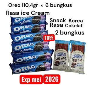 Oreo ice cream 110,4gr × 6 bungkus FREE snack korea cokelat 2 bungkus exp mei 2026