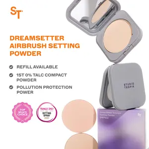 STUDIO TROPIK DreamSetter Airbrush Setting Powder - Makeup Complexion | Tahan lama Longlasting 16 jam | Oil Control | bedak padat Pore Blurring | Radiant Finish 0% Talc Acne Friendly