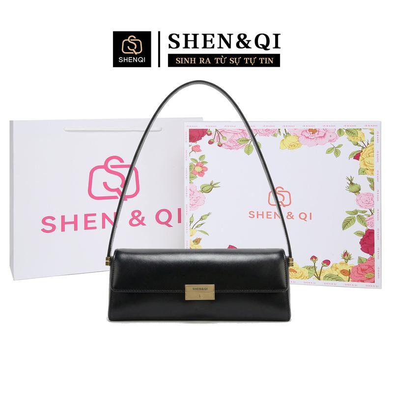 SHENQI SQ-G2602 - Túi Kẹp Nách Nữ Màu Đen 2026 Phong Cách Thanh Lịch Cao Cấp Thiết Kế Tối Giản Hiện Đại Túi Baguette Thời Trang Dây Đeo Vai Túi Xách Nữ Công Sở Sang Trọng Dễ Kết Hợp