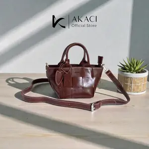 Akaci Hand Bag ANYAM Akaci 22-8613 Bahan Pecah Seribu 1 Ruang 2 Kantong Tas Kerja Kantor Kondangan OOTD Simple Terbaru Kekinian Elegant Material Bagus Awet