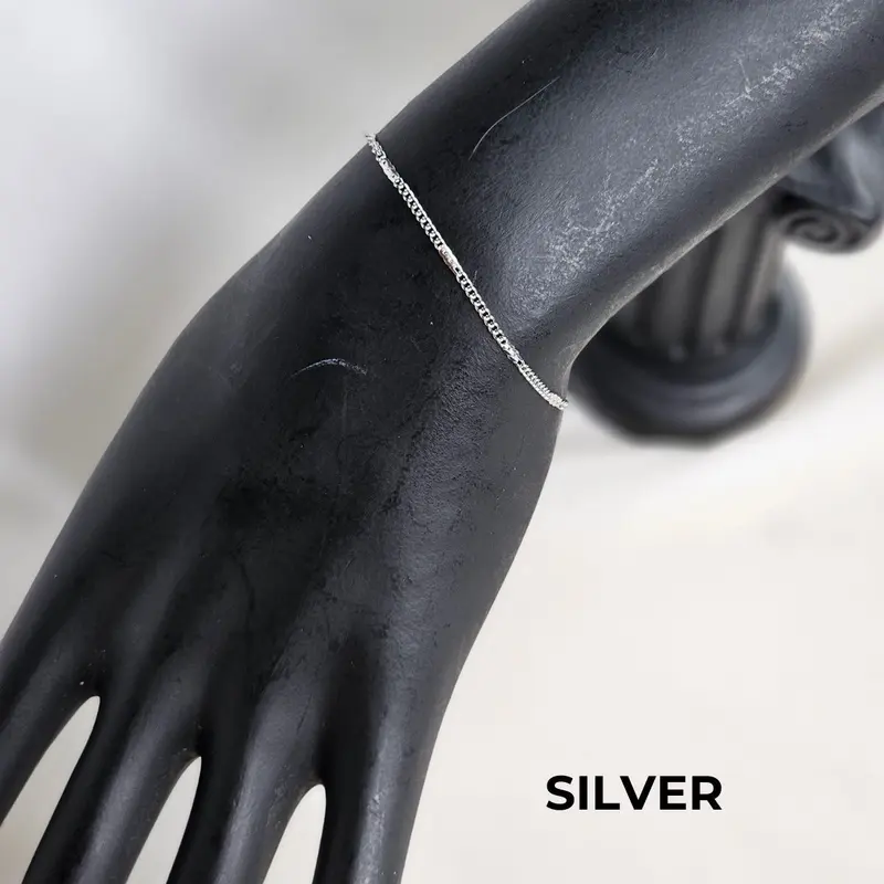 THIQLA - Gelang Tangan Wanita ALANA - Gelang Tipis Kecil Elegan Mirip Gelang Emas Asli - Gelang Cewek Estetik Anti Karat - Stainless Bukan Gelang Titanium 5