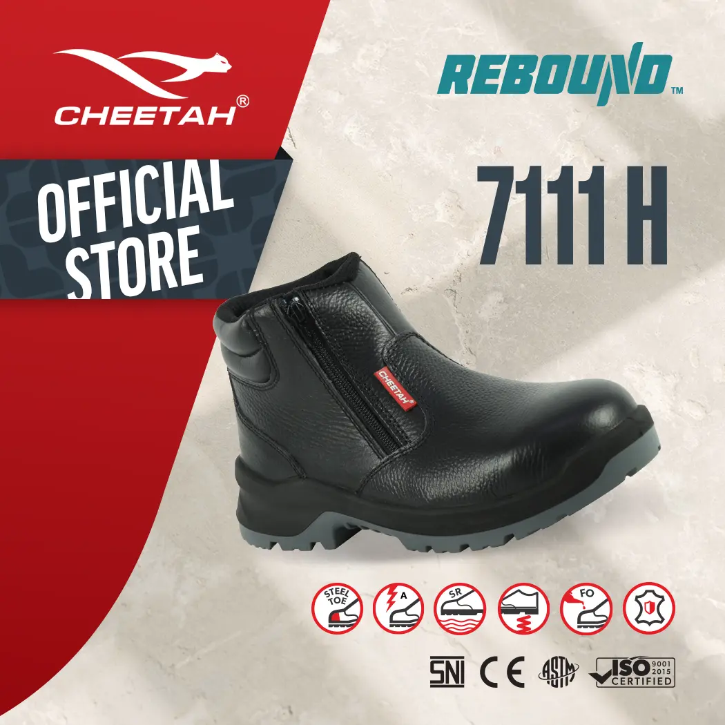 Sepatu Safety CHEETAH 7111H Safety Shoes S1 SRC Rebound
