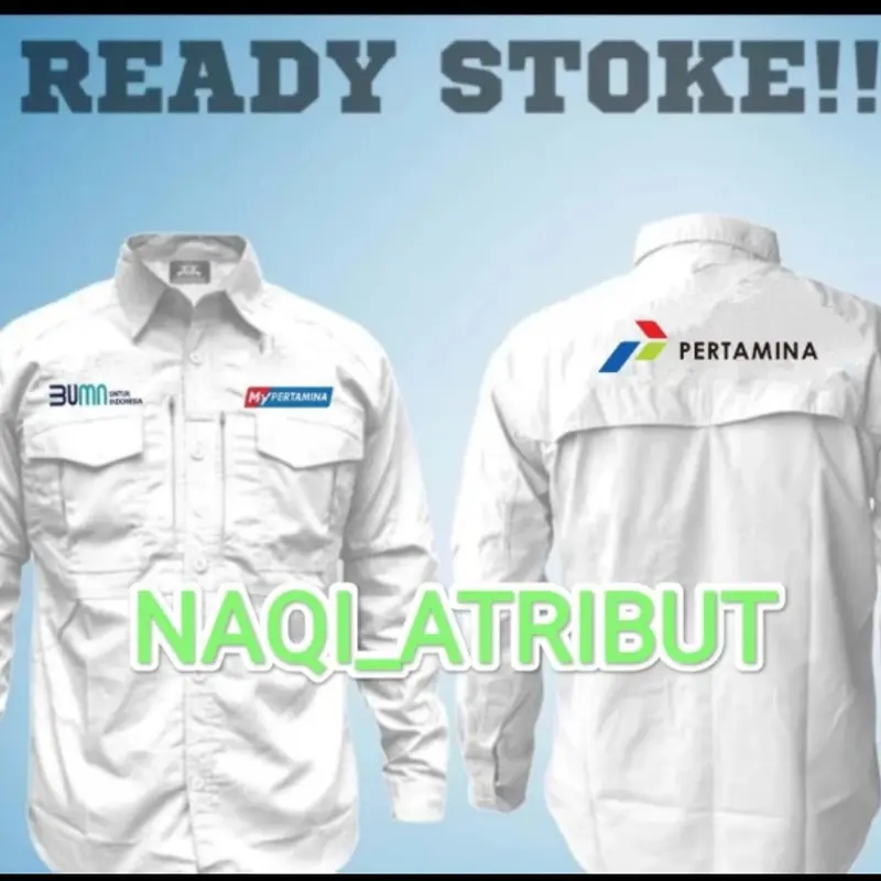 KEMEJA BUMN MY PERTAMINA KEMEJA PERTAMINA LENGAN PANJANG FULL BORDIR DEPAN BELAKANG BISA COSTUM Casual 3
