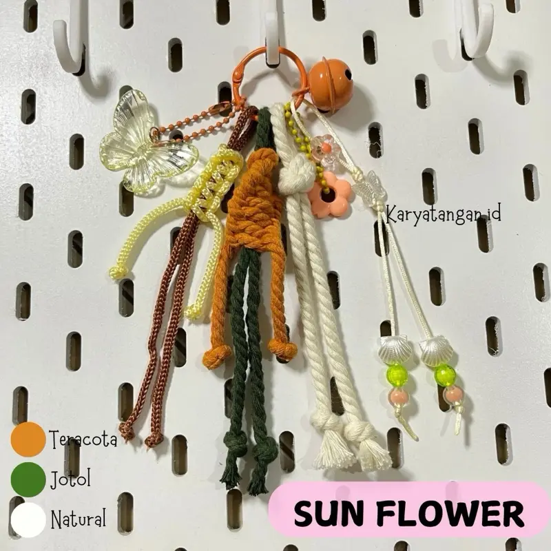 READY STOK Bag Charm Macrame Gantungan Kunci Lonceng Keychain Bel Lucu Ganci Aksesoris Pengait 3