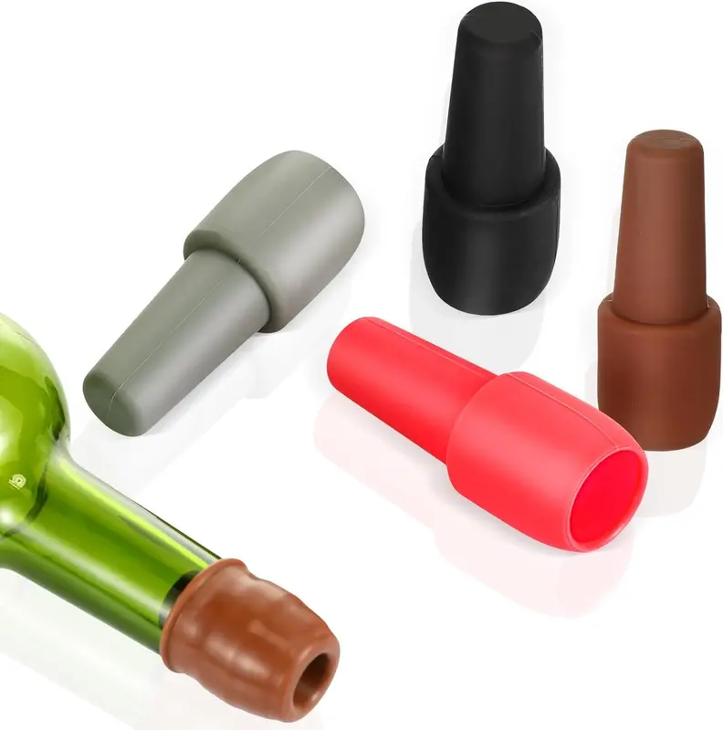 Nút Chặn Chai Đồ Uống Nho, Chất Liệu Silicon Kín Đôi, Có Thể Tái Sử Dụng, Bảo Quản Nắp Chai Đồ Uống Nho, Giữ Đồ Uống Tươi, Thích Hợp Cho Chai Đồ Uống Nho 0