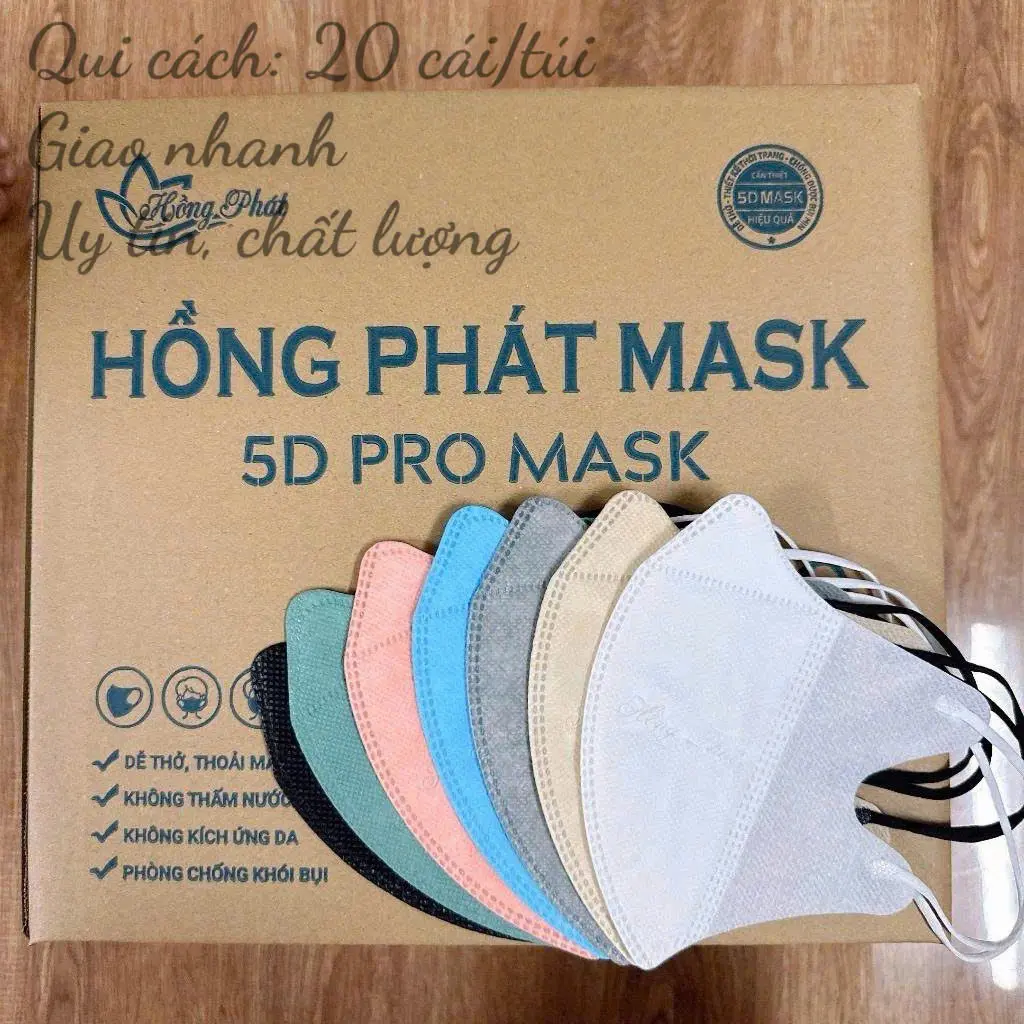 Combo 100 Khẩu Trang 5D Hồng Phát Chính Hãng - 1