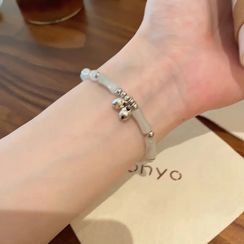 2024 New Fashionable and Comfortable Bamboo Knot Bell Bracelet Design Sense Advanced Splicing Bracelet Bracelet