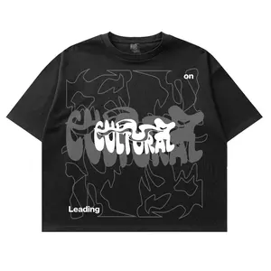 Boxy Crop Fit Oversized Cotton 20s Clote The Earth Black