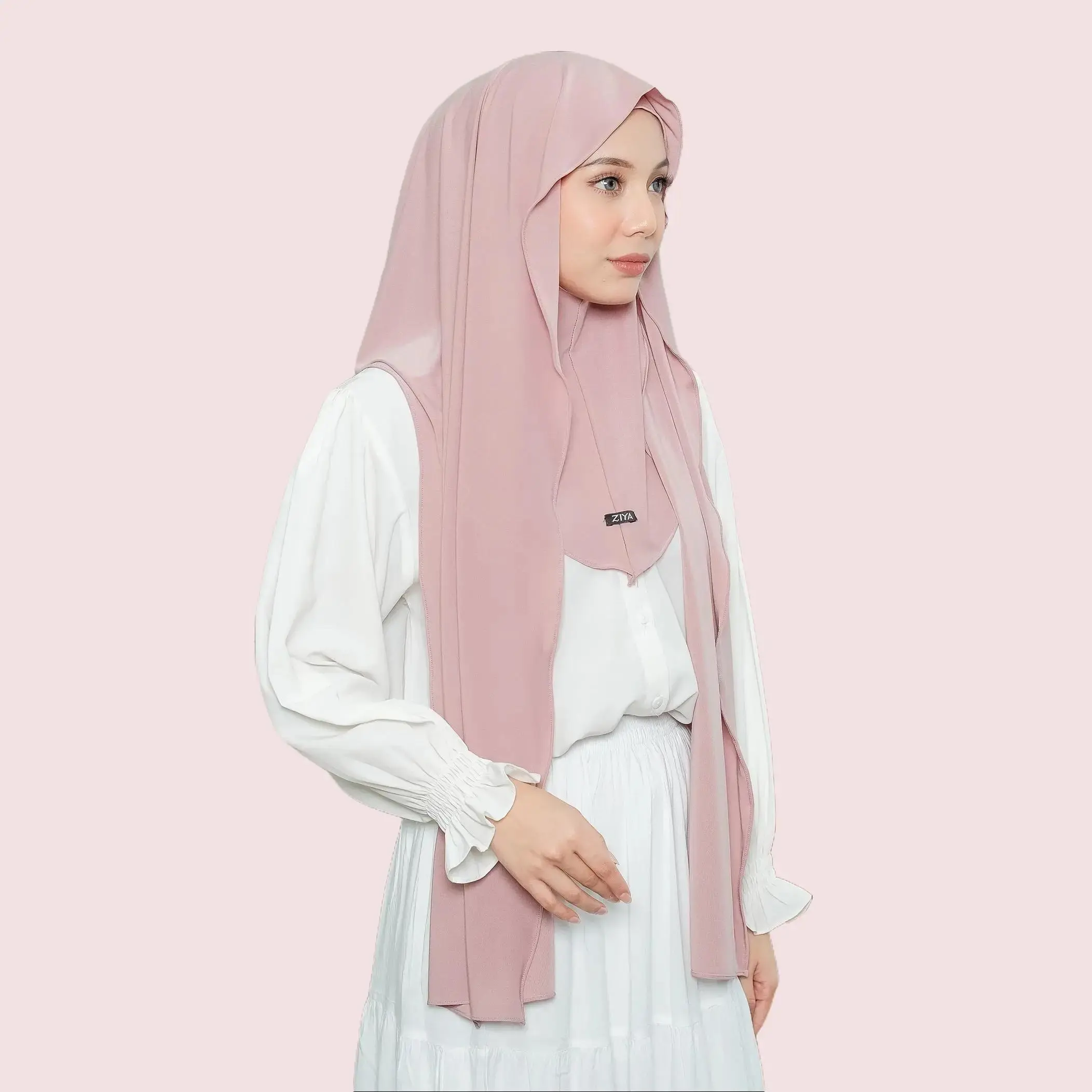 ZIYA Hijab - Pashmina Instan Oval Inner Jersey Menutup Leher Jilbab Wanita Trendy Kerudung Muslim Premium