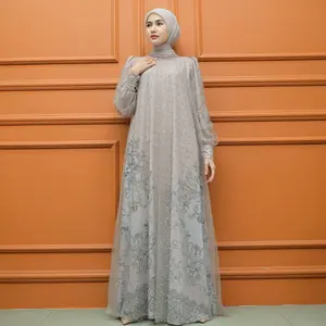 Aisyalina Id Varsella Dress Only Series Tanpa Hijab Bahan Ceruty Baby Doll Mix Tile Payet Dress Gamis Wanita