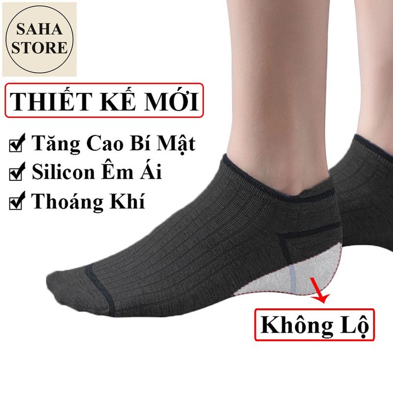  Tất vớ tăng chiều cao không lộ SAHA923 miếng lót giày silicon êm chân nâng gót độn đế 2.5cm 3.5cm thoáng khí hút mùi hôi 