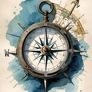 stiker 3D kompas keren, size 31 x 22 cm, stiker print sudah cutting, anti air