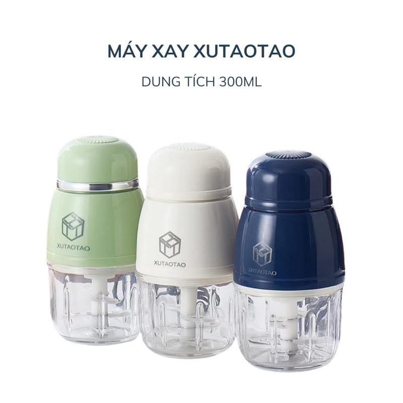 Xutaotao Máy Xay Ăn Dặm Cối Thủy Tinh Dung Tích 300ml 6 Lưỡi Dao Inox 316 An Toàn Cho Bé Đa Năng Tiện Lợi