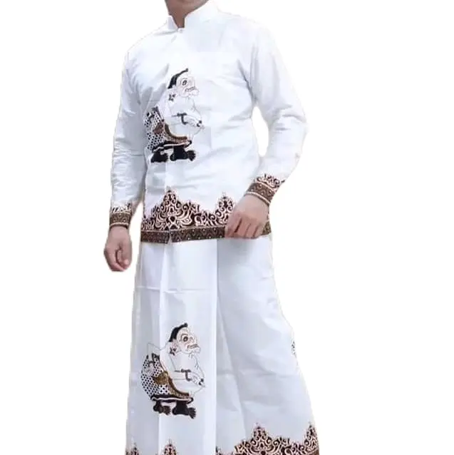 Candra Ayu Batik Setelan Kemeja Batik Pria Batik Solo Motif Semar Sogan Putih Katun Lengan panjang#bajumuslim#bajukoko#setelansarungcelana#ramadhanberkah 0