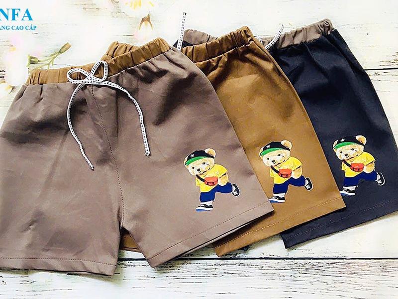 Combo 3 quần short kaki bé trai từ 3 - 50kg - mặc ở nhà, đi học Winfa  - in hình