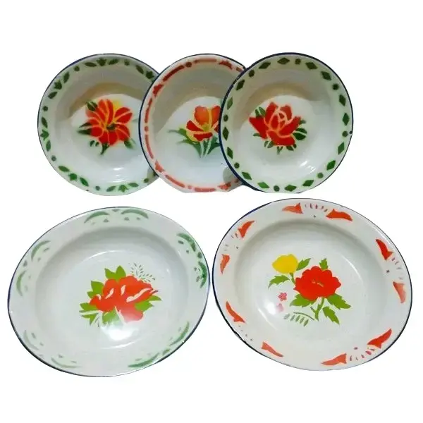 Piring enamel jadul 22" piring seng Kitchenware