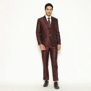 YUNG - Jas Wedding Semiwool Glossy Dark Maroon
