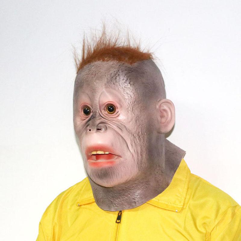 Product Introduction of Realistic Mask, Scary, Funny, Orangutan, Cosplay, Headwear, Halloween Costume, Costume, Animal Mask, Monkey, Monkey, Gorilla, Face Mask, Demon, Horse, Funny, Funny, Bald, Bald, Bald Head 1