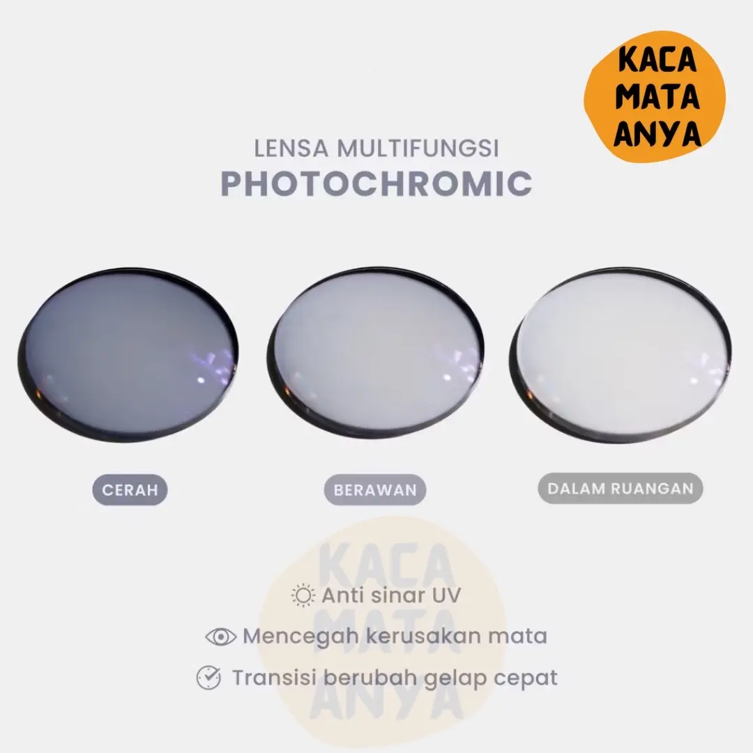 Lensa kacamata Photocromic & Lensa PhotoBrown