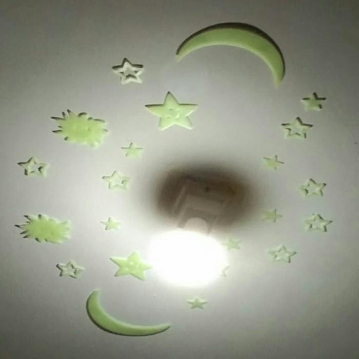 M✉U1 GLOW IN THE DARK JUMBO -PLANET KOMET BULAN BINTANG WALL STIKER 3D I❤7A 2