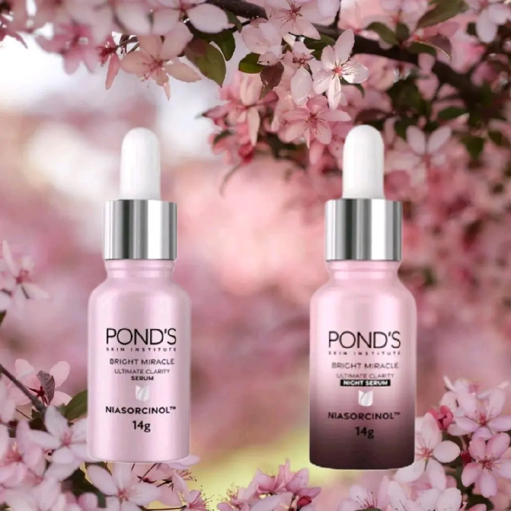 Pond's Bright Miracle Serum Wajah Pagi dan Malam Niasorcinol 50x 14gr Mencerahkan Pencerah