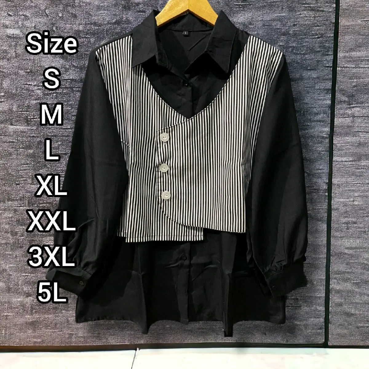 Kinami Shirt - Kameja Wanita - Kameja Rompi - Size S M L XL XXL 3XL 5L - Atasan Wanita - Kameja Jumbo Top Cewek
