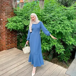 Gamis atau Midi Terbaru Perempuan. simpel zigzag ungu gamis. gamis Korea model duyung terbaru 2025