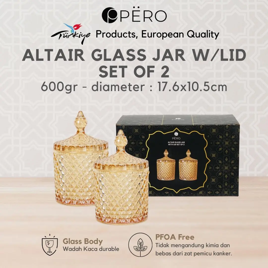 [RICKY HALIM]Pero Altair Glass Jar with  Lid Set of 2