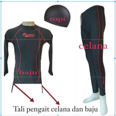 Baju renang pria dan wanita baju renang setelan atas bawah baju renang dewasa baju renang tangan panjang baju renang model selam Outdoor Celana Pakaian 4