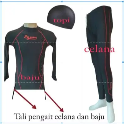 Baju renang pria dan wanita baju renang setelan atas bawah baju renang dewasa baju renang tangan panjang baju renang model selam Outdoor Celana Pakaian 3