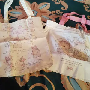 Mocorie - Liovyn Coquette Totebag / Coquette Lunch Bag / Tas Bekal Coquette / Tas Makan Coquette / Ribbon Lunch Bag / Organizer Bag Coquette / Tas Bekal Pita Ukuran Besar
