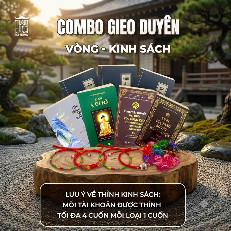 Combo Gieo Duyên Vòng Tay - Sổ Tay Tu Tập Và Pháp Bảo - Tối đa 4 cuốn mỗi loại…