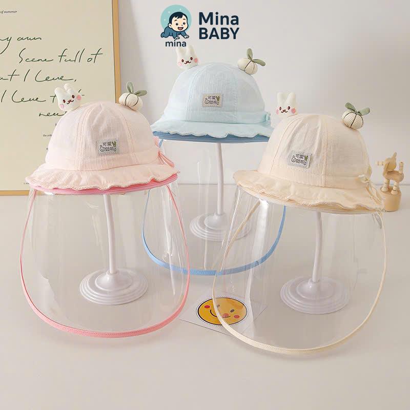 Mũ Chống Giọt Bắn Cho Bé Mũ Cho Bé Gái 3-12 Tháng Tuổi Họa Tiết Thỏ Dễ Thương Chống Bụi Chắn Gió Hàng QC Cao Cấp