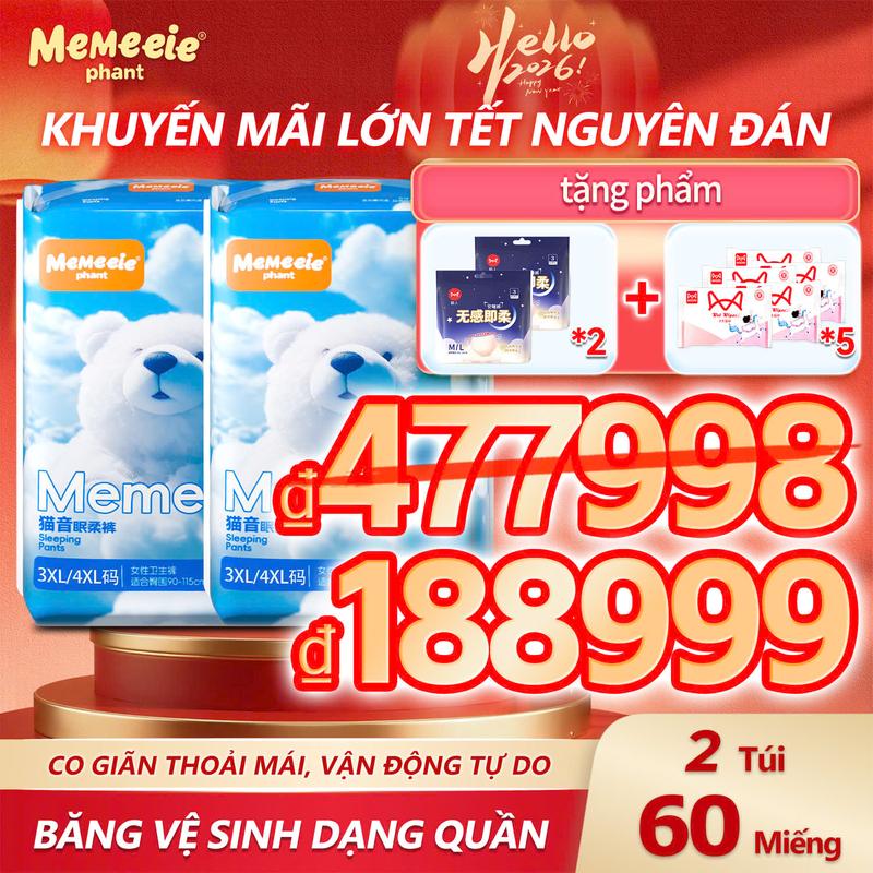   DEAL LIVE   Mua 1 tặng 1  Băng vệ sinh dạng quần Memeeie  1 túi 30 miếng  chống tràn 360° thoáng khí dùng được cả ngày lẫn đêm   phù hợp cho phụ nữ mang thai và sau sinh. 