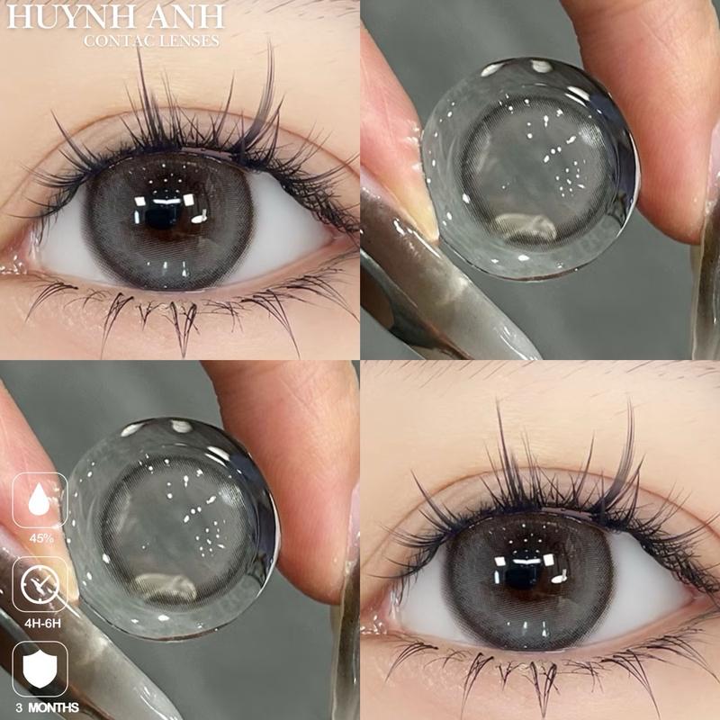 Lens Mắt Kính Áp Tròng xám mật ong tự nhiên honey gray Dia 14.2mm Gdia 14.0mm [Giá 1 Đôi + Kèm Khay Dụng Cụ]