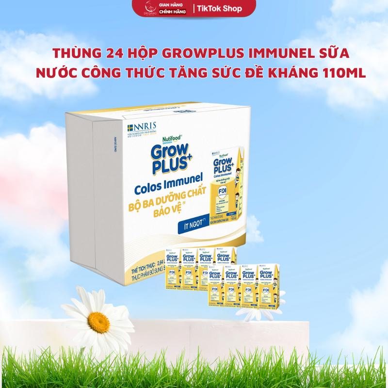   CFV - Deal Shock  Thùng 24 Hộp Growplus Immunel Sữa Nước Công Thức Tăng Sức Đề Kháng 110ml 