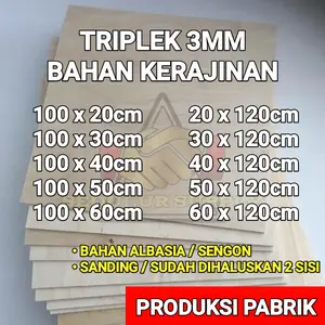 Triplek 3mm Bahan Kayu Albasia Ukuran Komplit Untuk Kerajinan Miniatur