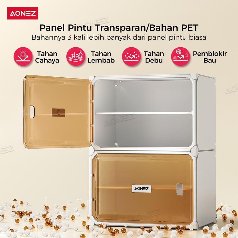 Product Introduction of 【30Hari Garansi】 AONEZ Rak Sepatu Tertutup 8 Slot - Lemari Sepatu Transparan Anti Debu untuk Penyimpanan Sepatu dan Tas di Rumah 8