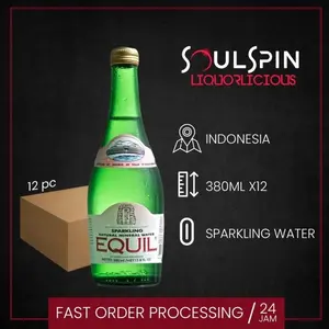 Equil Sparkling Mineral Water 380ml [ Dus isi 12 Botol ] Khusus JNE Trucking + Sudah Termasuk Packing Kayu