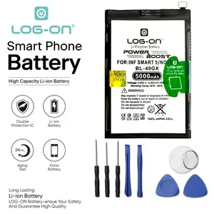 Baterai Log On BL-49GX Untuk Infinix Hot 11S / 11s Nfc / Hot 12 Pro / Zero X Neo / Note 7 / Note 10 BL49GX Power Boost - Kapasitas 5000mAh Original Battery Batre -1 Tahun Garansi