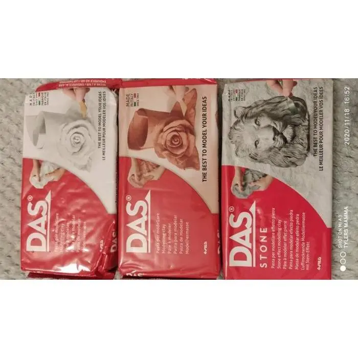 TANAH LIAT UNTUK PRAKARYA 1 KG PUTIH / COKLAT / ABU ABU