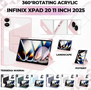 Casing Infinix XPAD 20 11 Inch Case 360 Rotating Acrylic Crystal With Slot Pen Holder