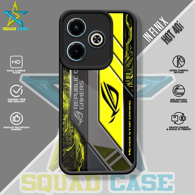 Case In fi ni x HOT 40i Squadcase Motif ROG1 Softcase Hardcase glossy kaca casing for All type 7