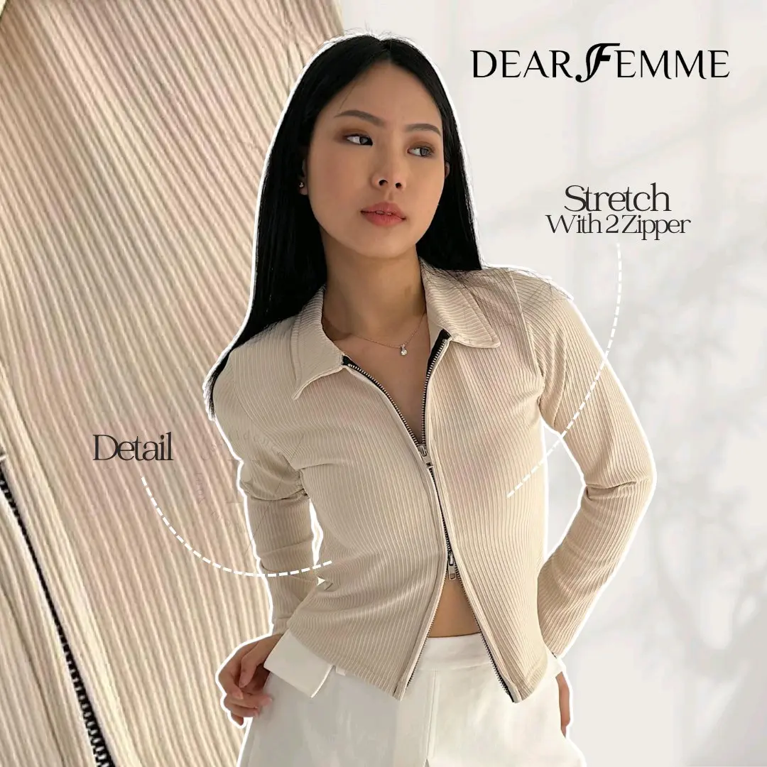[Dear Femme] Jennie Top | Premium Knit Collection | Atasan rajut wanita lengan panjang