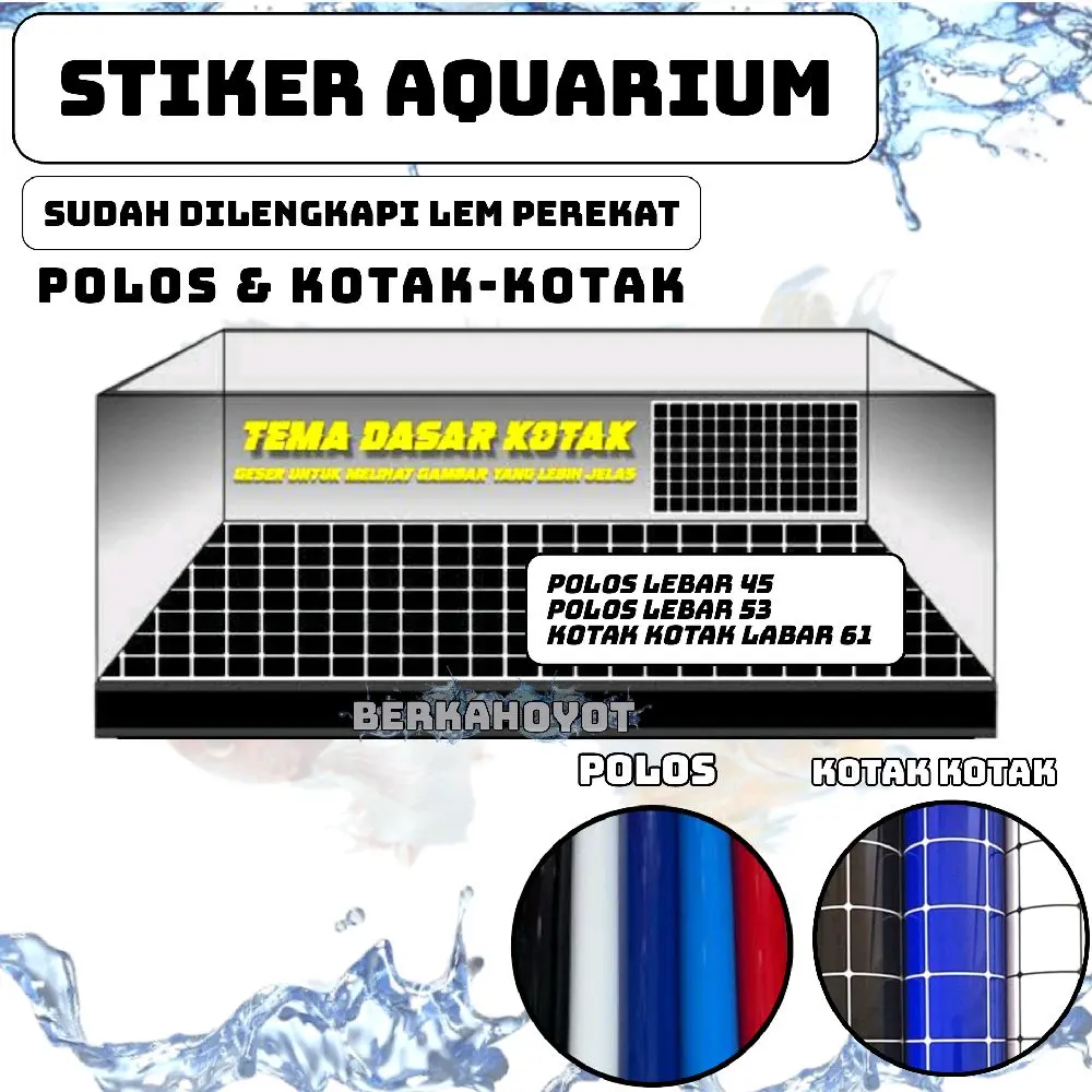 SKOTLET AKUARIUM MOTIF KOTAK KOTAK DAN POLOS