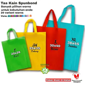 12 Pcs Lusinan Tas Belanja Kain Spunbond Goodie Bag Jumbo Besar Sedang 20x26 25x35 30x40 38x45 Belanja Ultah